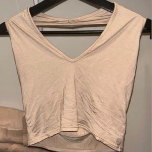 Pretty Little Thing Open Back Womens Beige Tan Halter Crop Top Size 8